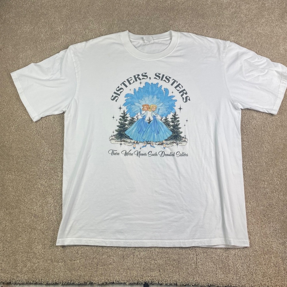 Funny Cosmos White Christmas Devoted Sisters Graphic T-Shirt XL White